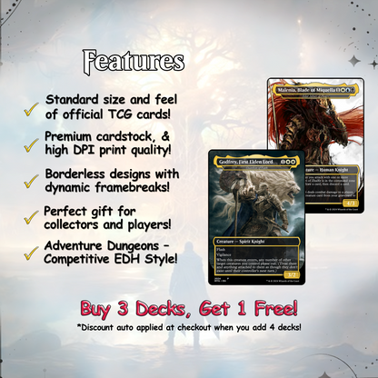 Elden Ring Commander Deck • Elden Ring  Mtg Proxy Deck • Mtg Commander Deck • Custom MTG card • Sidar Jabari of Zhalfir • Mtg Proxy Commander