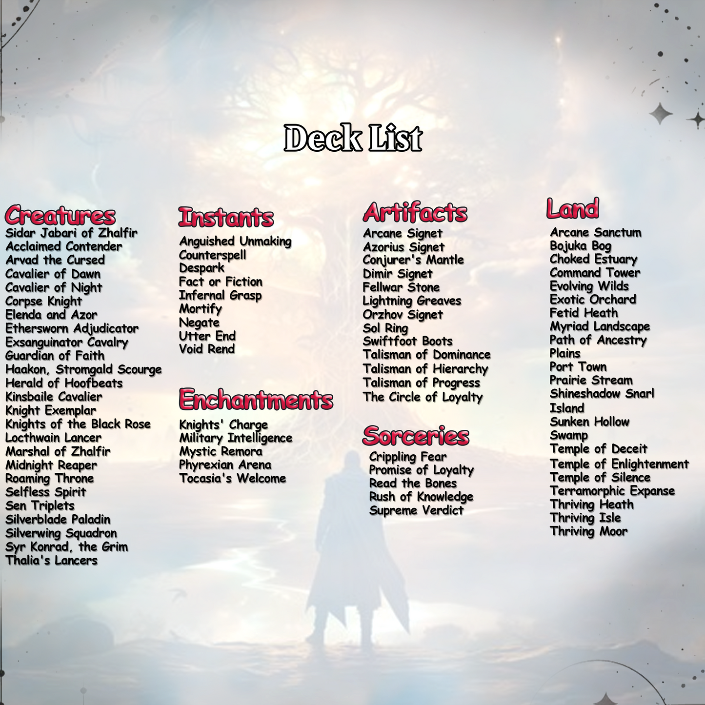 Elden Ring Commander Deck • Elden Ring  Mtg Proxy Deck • Mtg Commander Deck • Custom MTG card • Sidar Jabari of Zhalfir • Mtg Proxy Commander