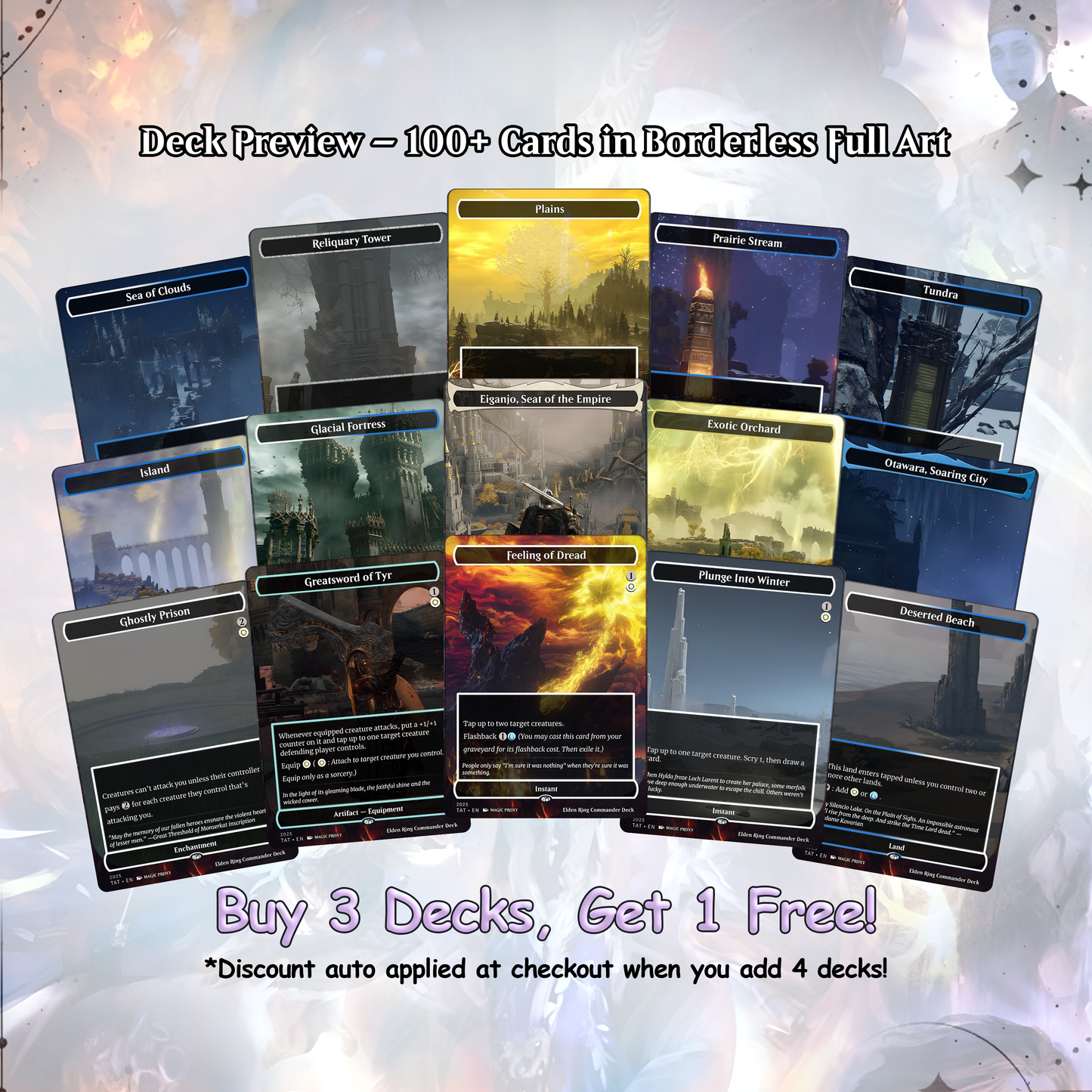 Elden Ring Commander | Dual-Commander Azorius Control Voltron | 100+ Custom Proxy Cards
