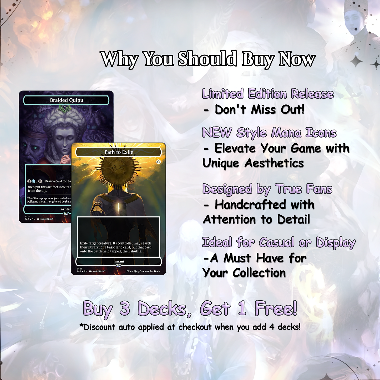 Elden Ring Commander | Dual-Commander Azorius Control Voltron | 100+ Custom Proxy Cards