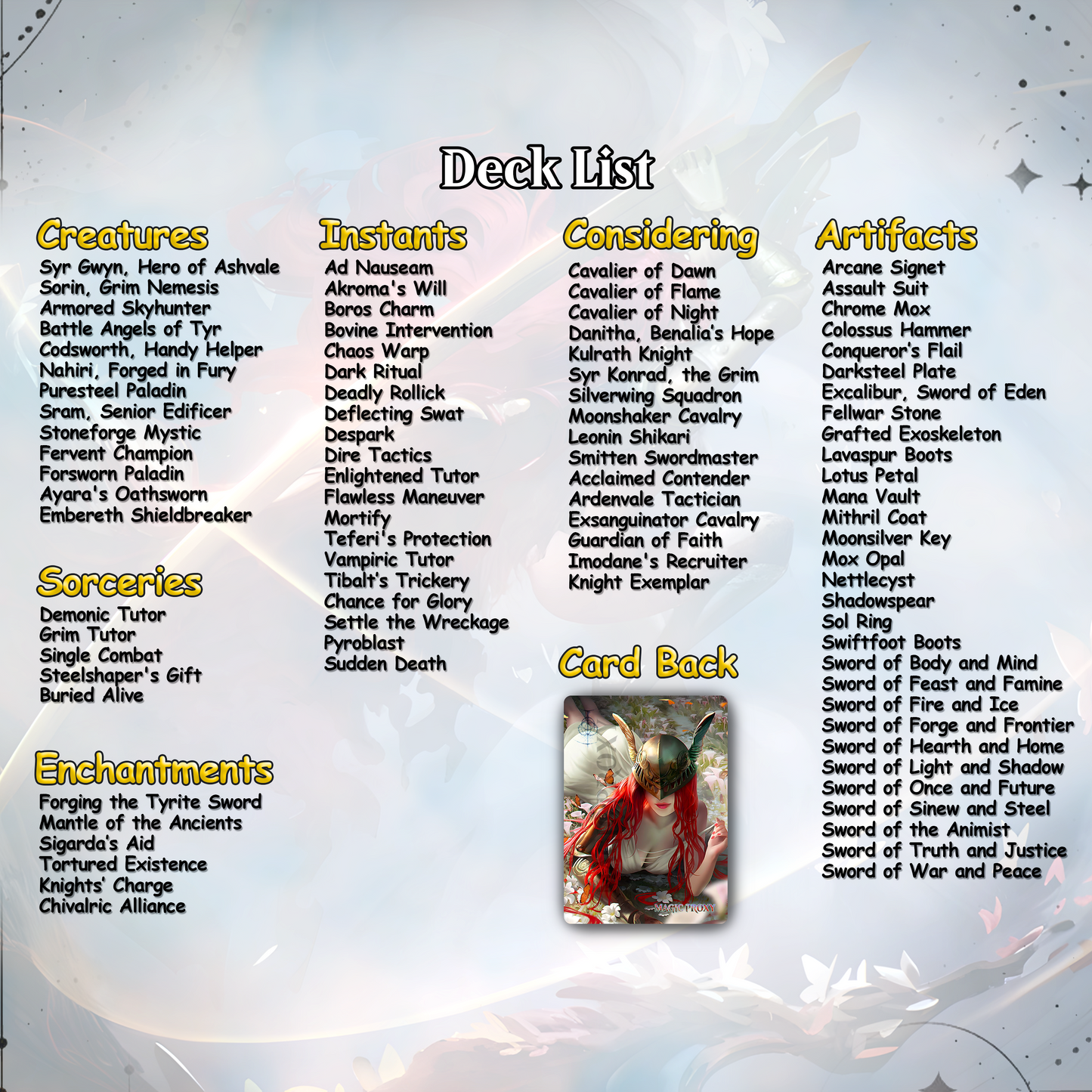 Elden Ring Commander cEDH Deck - Elden Ring Commander Magic Commander - Magic Proxy Deck with 160+ Unique Cards - Custom Cards MTG Proxy for Casual Play