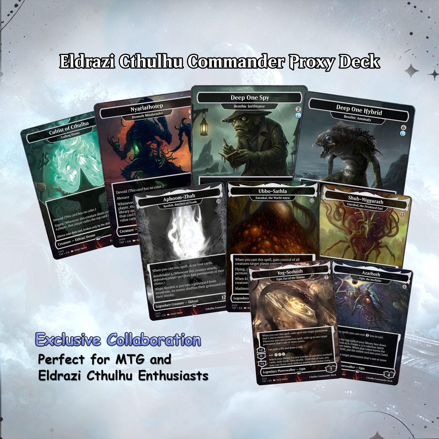 Eldrazi Cthulhu Commander cEDH Deck - Eldrazi Cthulhu Commander Magic Commander - Magic Proxy Deck with 160+ Unique Cards - Custom Cards MTG Proxy for Casual Play