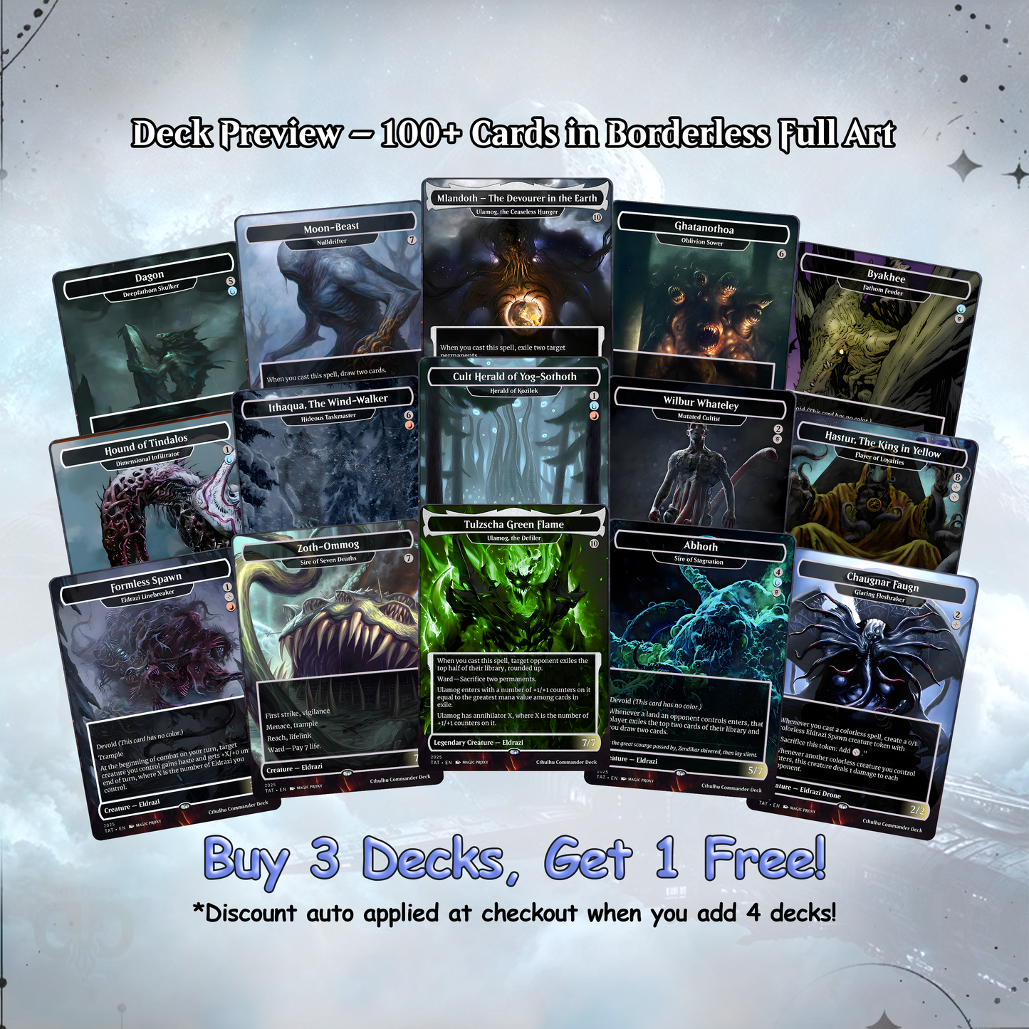 Eldrazi Cthulhu Commander cEDH Deck - Eldrazi Cthulhu Commander Magic Commander - Magic Proxy Deck with 160+ Unique Cards - Custom Cards MTG Proxy for Casual Play