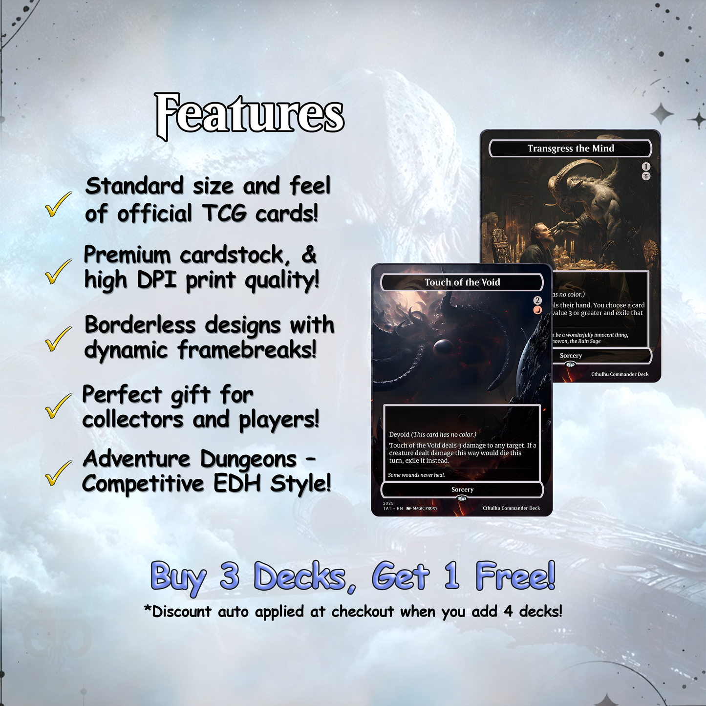 Eldrazi Cthulhu Commander cEDH Deck - Eldrazi Cthulhu Commander Magic Commander - Magic Proxy Deck with 160+ Unique Cards - Custom Cards MTG Proxy for Casual Play