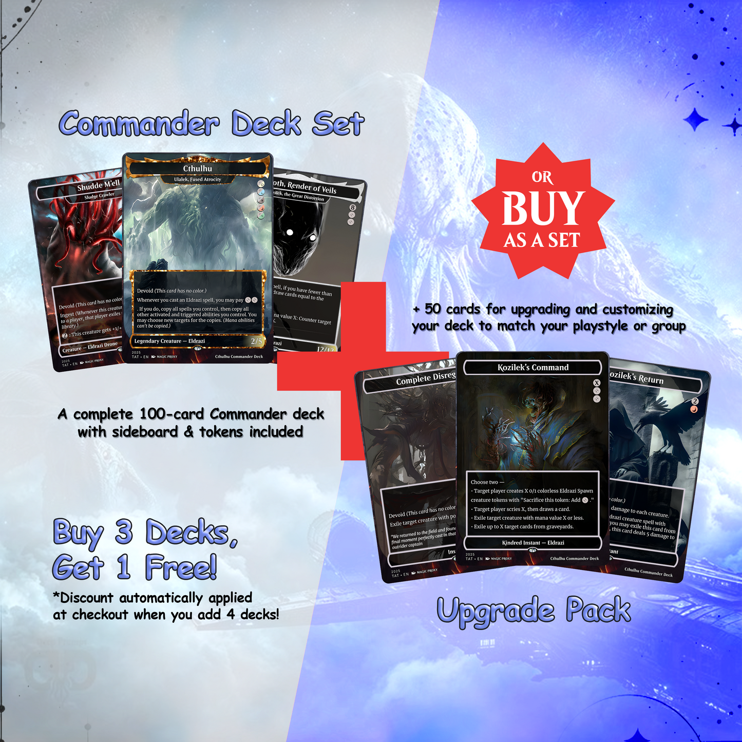 Eldrazi Cthulhu Commander cEDH Deck - Eldrazi Cthulhu Commander Magic Commander - Magic Proxy Deck with 160+ Unique Cards - Custom Cards MTG Proxy for Casual Play