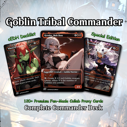 Goblin Tribal Commander Deck Krenko Mob Boss Complete EDH Deck Proxy Deck