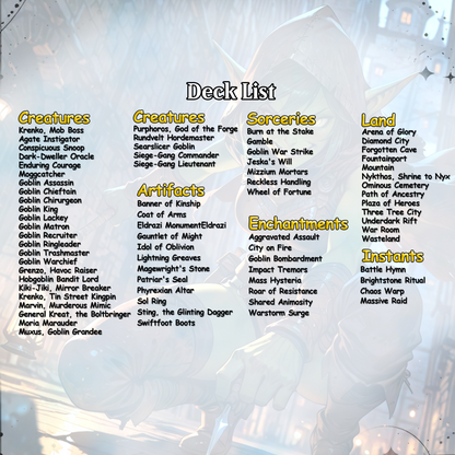 Goblin Tribal Commander Deck Krenko Mob Boss Complete EDH Deck Proxy Deck