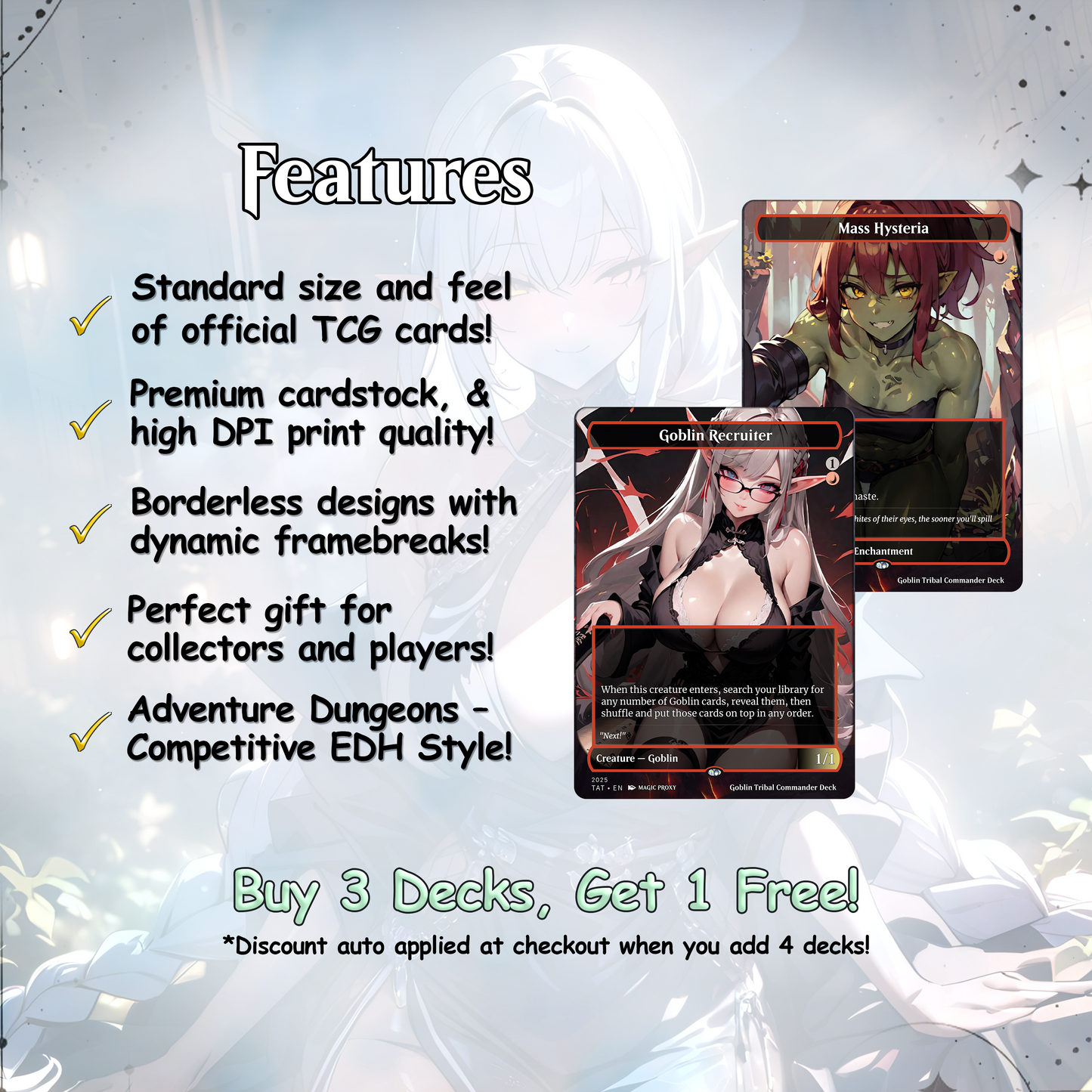 Goblin Tribal Commander Deck Krenko Mob Boss Complete EDH Deck Proxy Deck