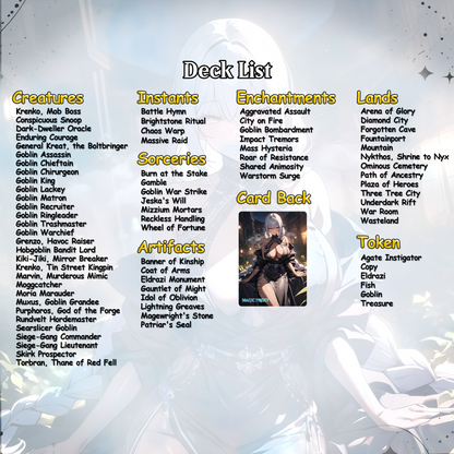 Goblin Tribal Commander Deck Krenko Mob Boss Complete EDH Deck Proxy Deck