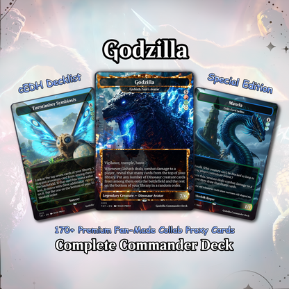 Godzilla Commander cEDH Deck - Godzilla  Commander Magic Commander - Magic Proxy Deck with 170+ Unique Cards - Custom Cards MTG Proxy for Casual Play
