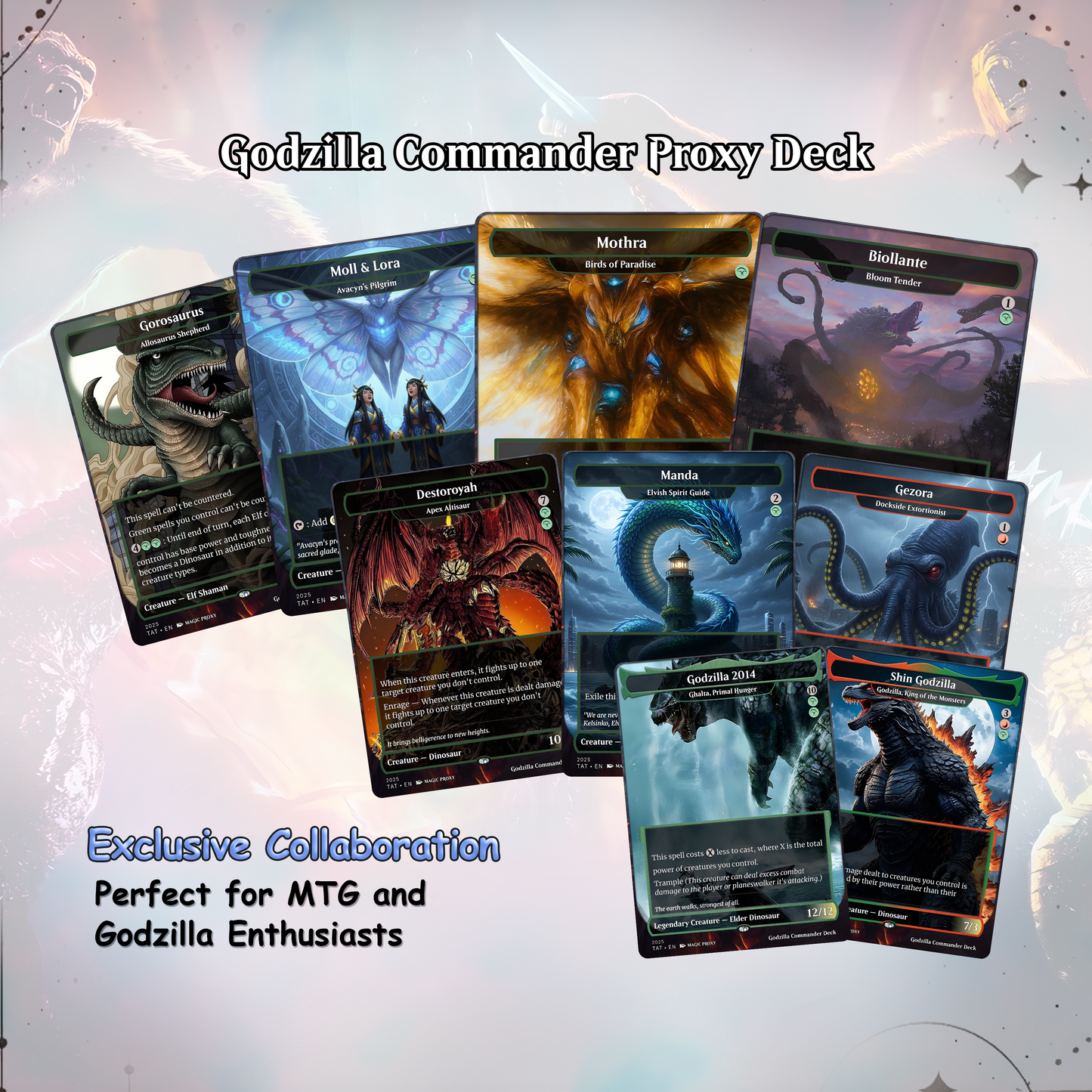 Godzilla Commander cEDH Deck - Godzilla  Commander Magic Commander - Magic Proxy Deck with 170+ Unique Cards - Custom Cards MTG Proxy for Casual Play