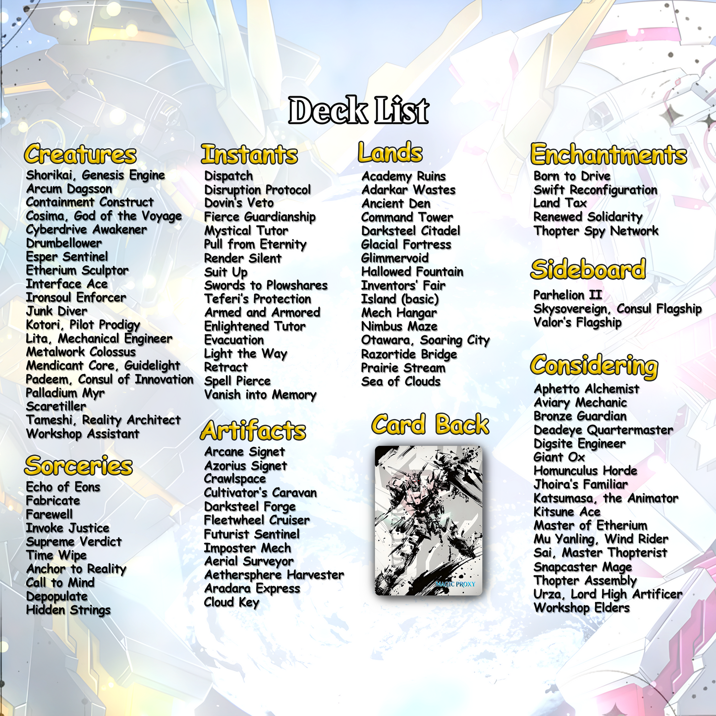 Mendicant Core Commander cEDH Deck - Mendicant Core Commander Magic Commander - Magic Proxy Deck with 160+ Unique Cards - Custom Cards MTG Proxy for Casual Play