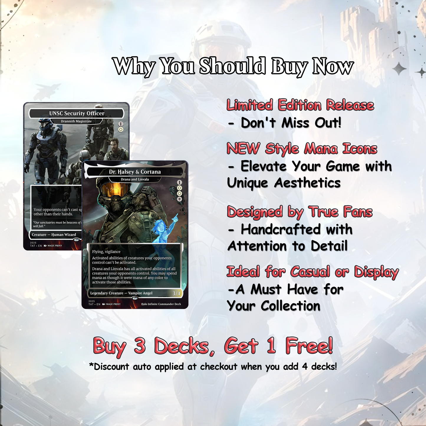 Halo Infinite Commander cEDH Deck - Halo Infinite Commander Magic Commander - Magic Proxy Deck with 170+ Unique Cards - Custom Cards MTG Proxy for Casual Play