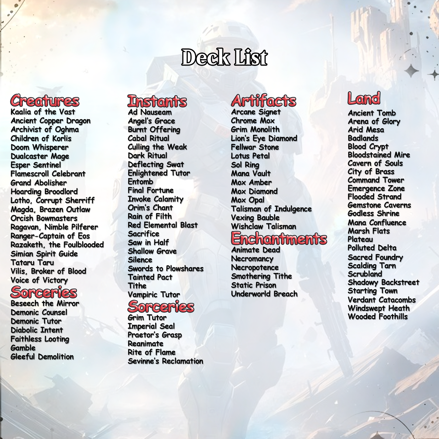 Halo Infinite Commander cEDH Deck - Halo Infinite Commander Magic Commander - Magic Proxy Deck with 170+ Unique Cards - Custom Cards MTG Proxy for Casual Play