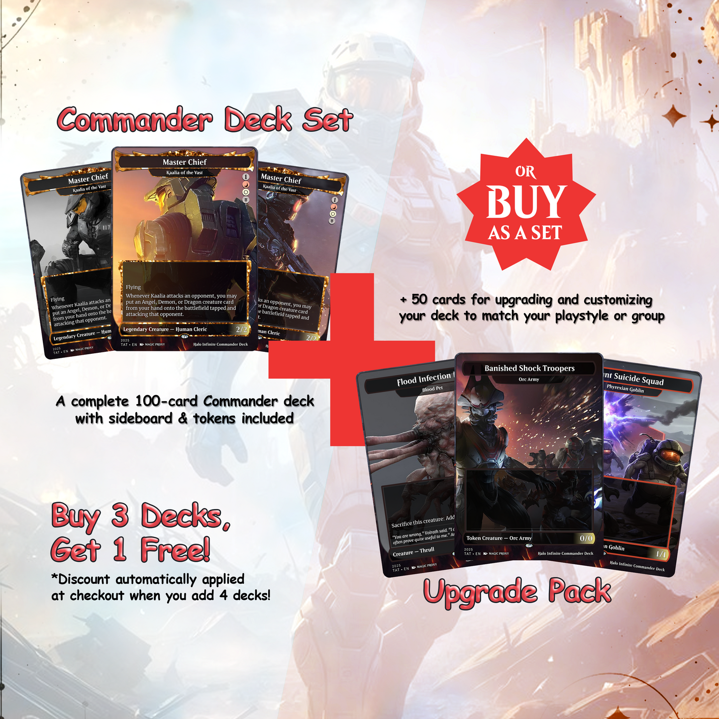 Halo Infinite Commander cEDH Deck - Halo Infinite Commander Magic Commander - Magic Proxy Deck with 170+ Unique Cards - Custom Cards MTG Proxy for Casual Play