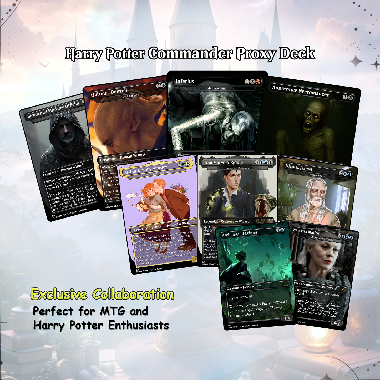 Harry Potter Dumbledore's Army MTG Commander Deck - Complete Custom EDH Deck Magic Proxy Cards Proxies Complete