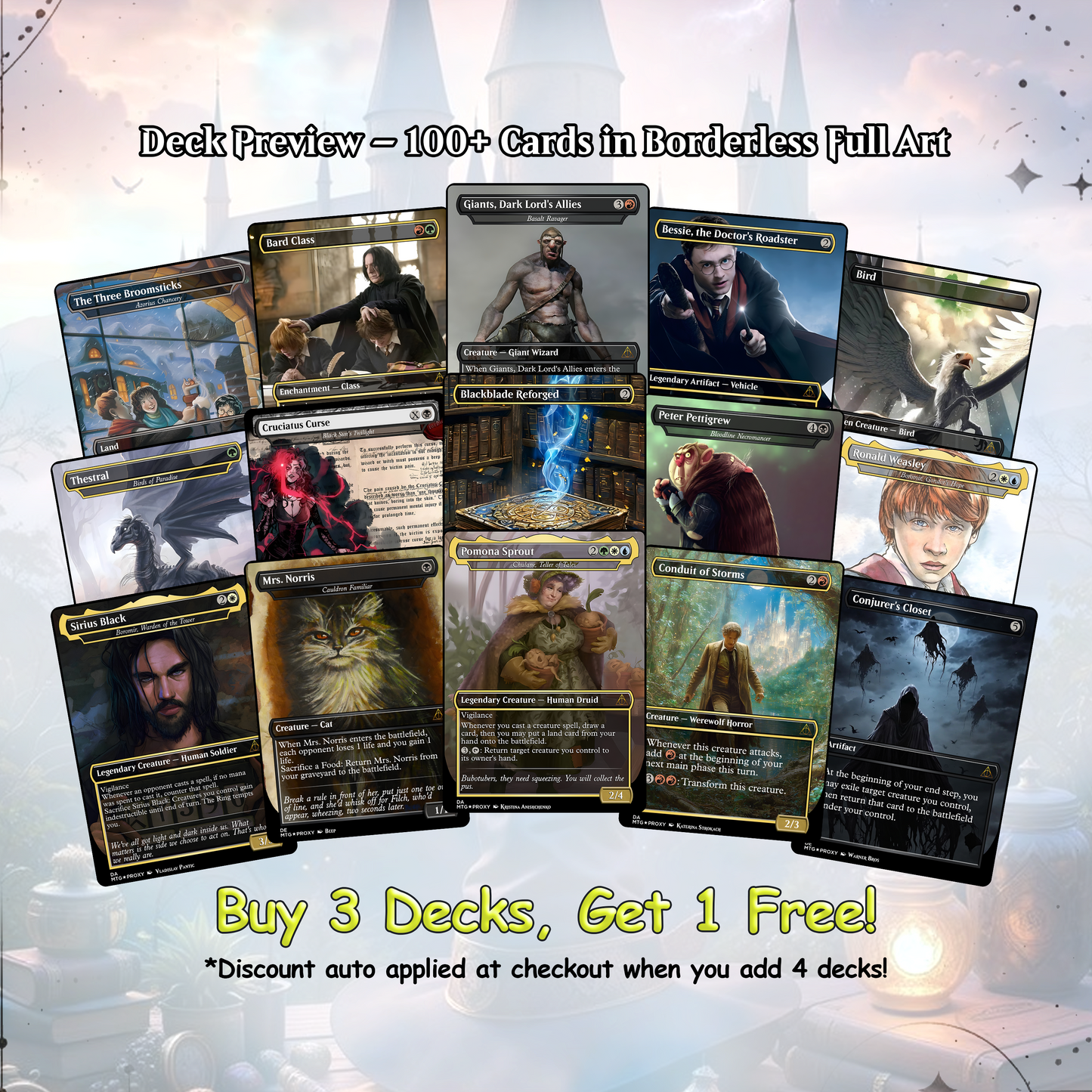 Harry Potter Dumbledore's Army MTG Commander Deck - Complete Custom EDH Deck Magic Proxy Cards Proxies Complete