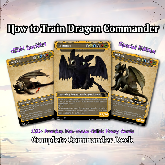 How to Train Your Dragon Commander Deck • Fly High with Toothless as Your Commander! • Custom MTG Card • Premium Proxy Card • Gift for Him