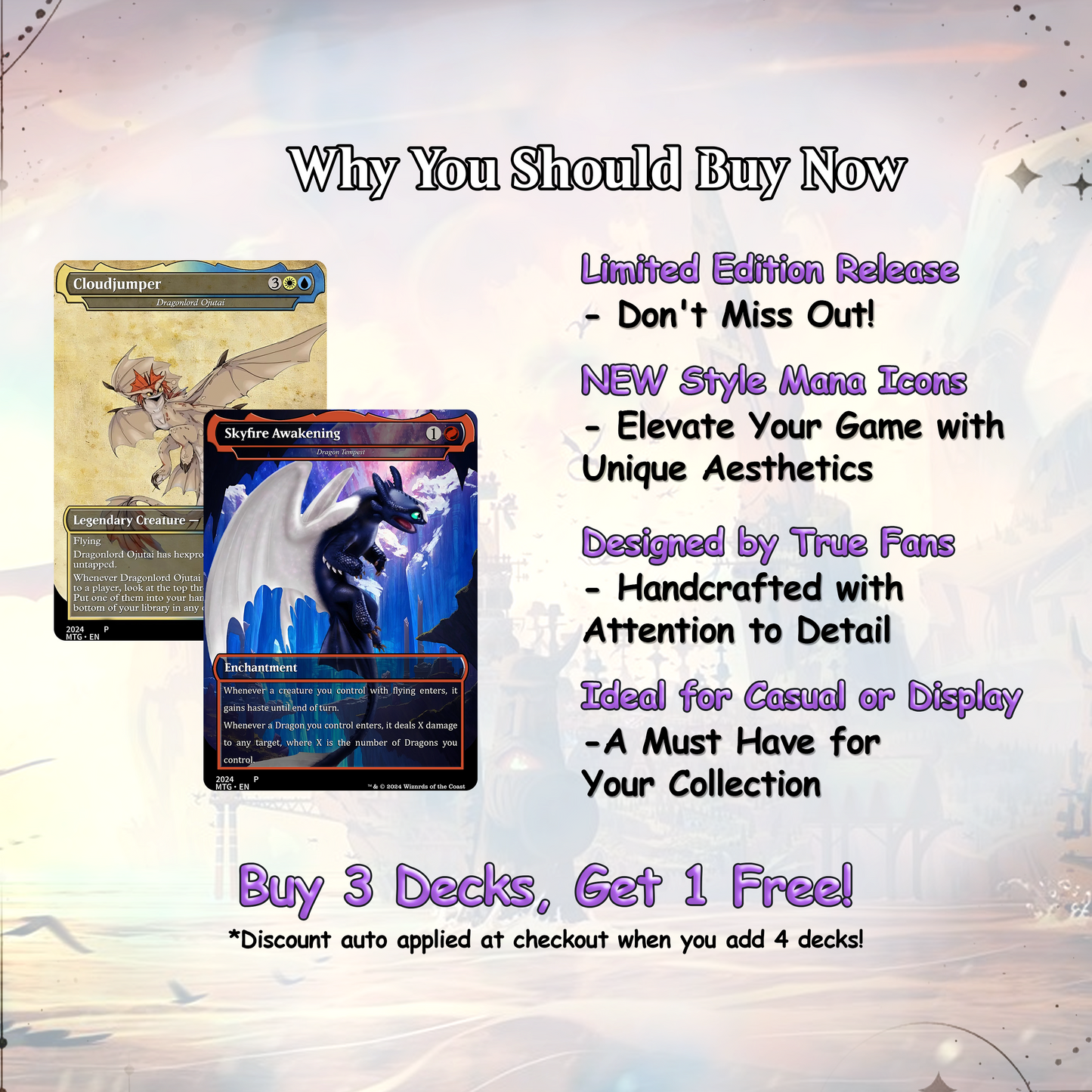 How to Train Your Dragon Commander Deck • Fly High with Toothless as Your Commander! • Custom MTG Card • Premium Proxy Card • Gift for Him