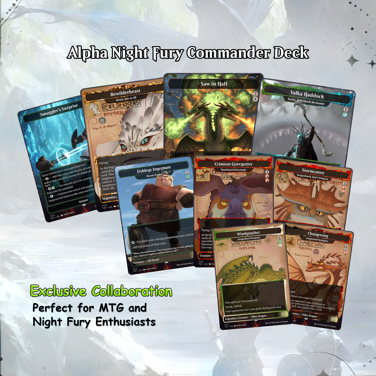 How to Train Your Dragon Commander cEDH Deck - How to Train Your Dragon Commander Magic Commander - Magic Proxy Deck with 150+ Unique Cards - Custom Cards MTG Proxy for Casual Play