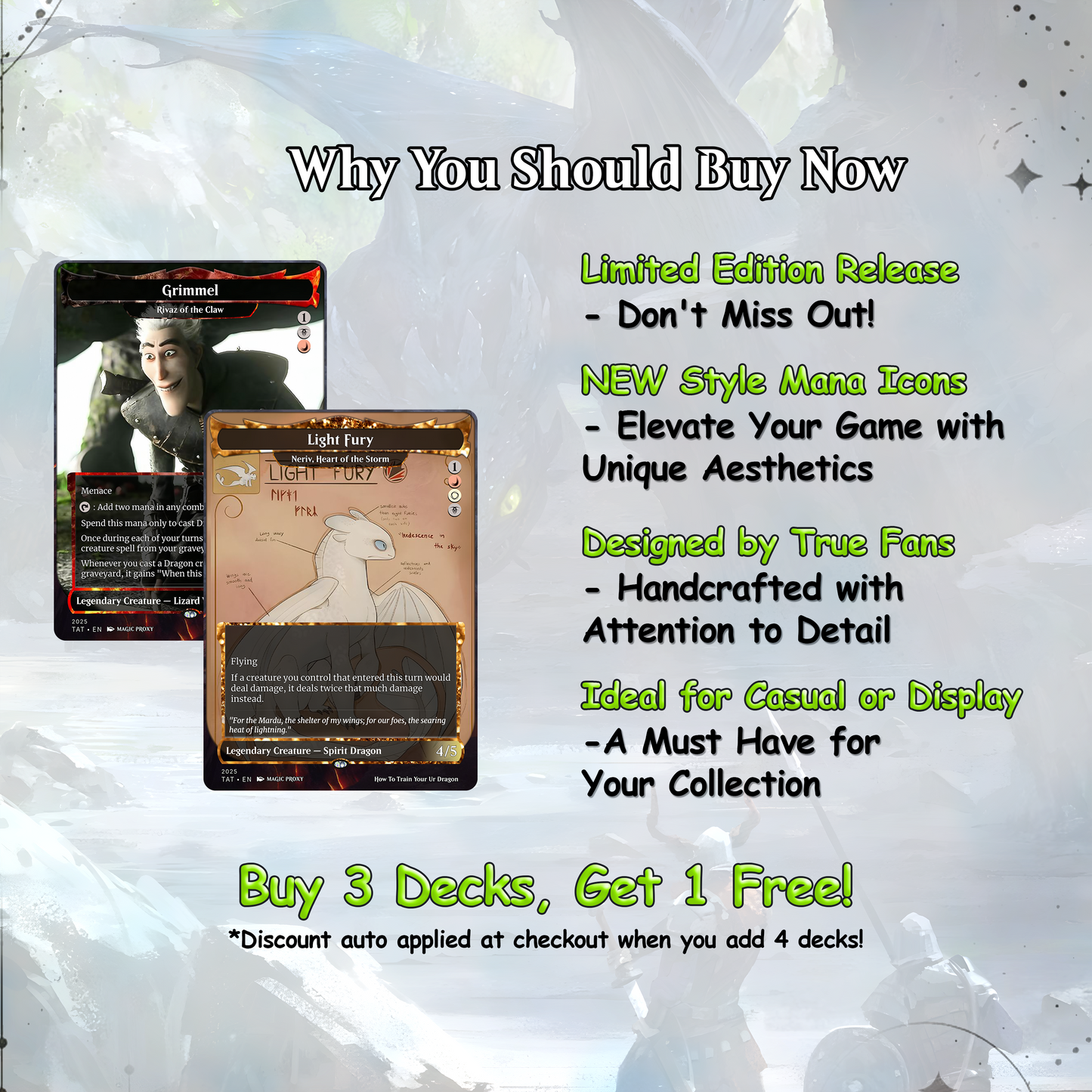 How to Train Your Dragon Commander cEDH Deck - How to Train Your Dragon Commander Magic Commander - Magic Proxy Deck with 150+ Unique Cards - Custom Cards MTG Proxy for Casual Play