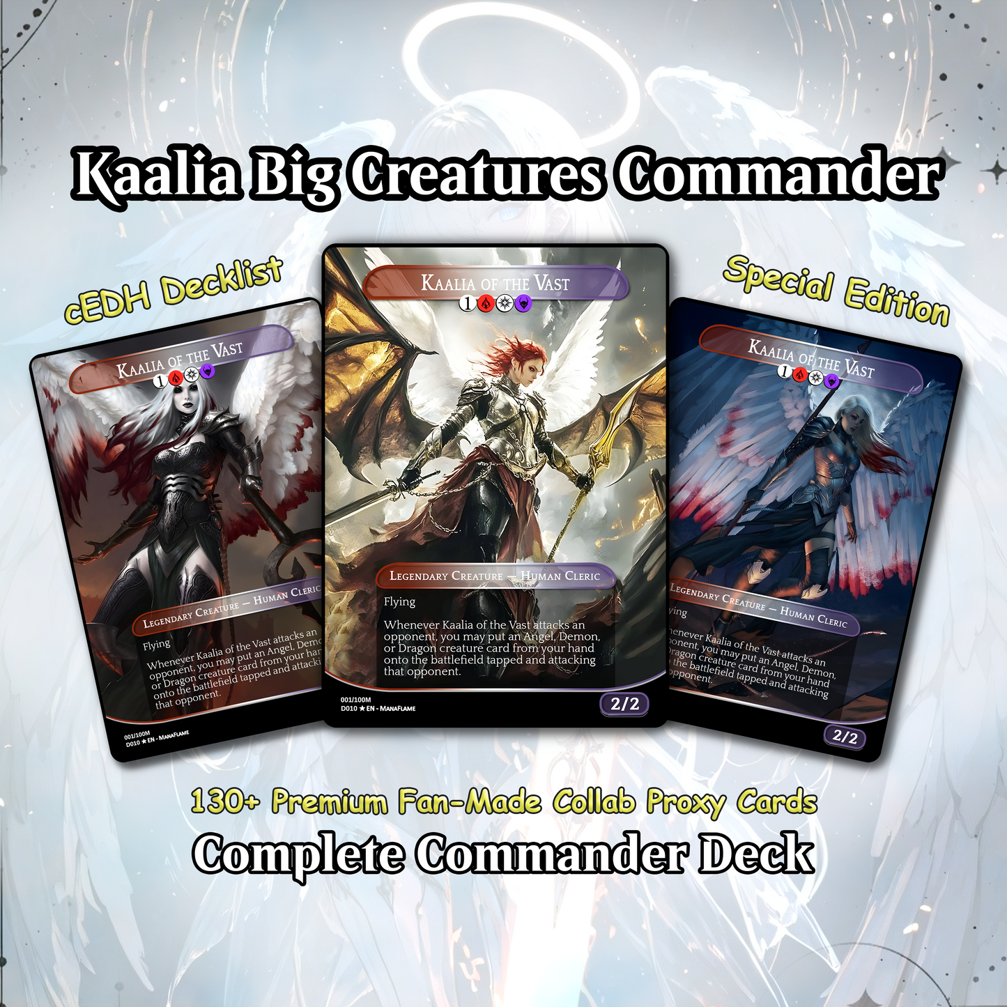 Kaalia Big Creatures - 120 Proxy Cards - Commander EDH Deck - High Quality Altered Cards - Full ManaFlame Deck