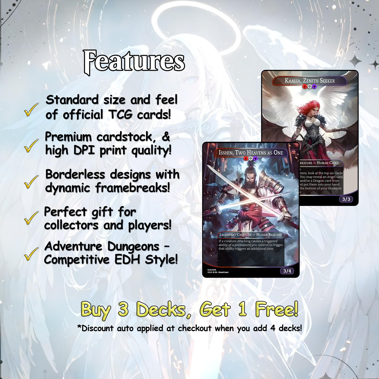 Kaalia Big Creatures - 120 Proxy Cards - Commander EDH Deck - High Quality Altered Cards - Full ManaFlame Deck