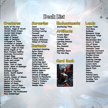 Kaalia of the Vast - Commander EDH Deck - With Tokens - MTG Full Proxy Deck, Altered Cards cEDH