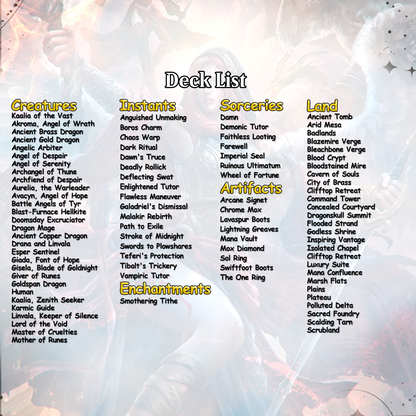 Kaalia of the Vast - Commander EDH Deck - With Tokens - MTG Full Proxy Deck, Altered Cards cEDH