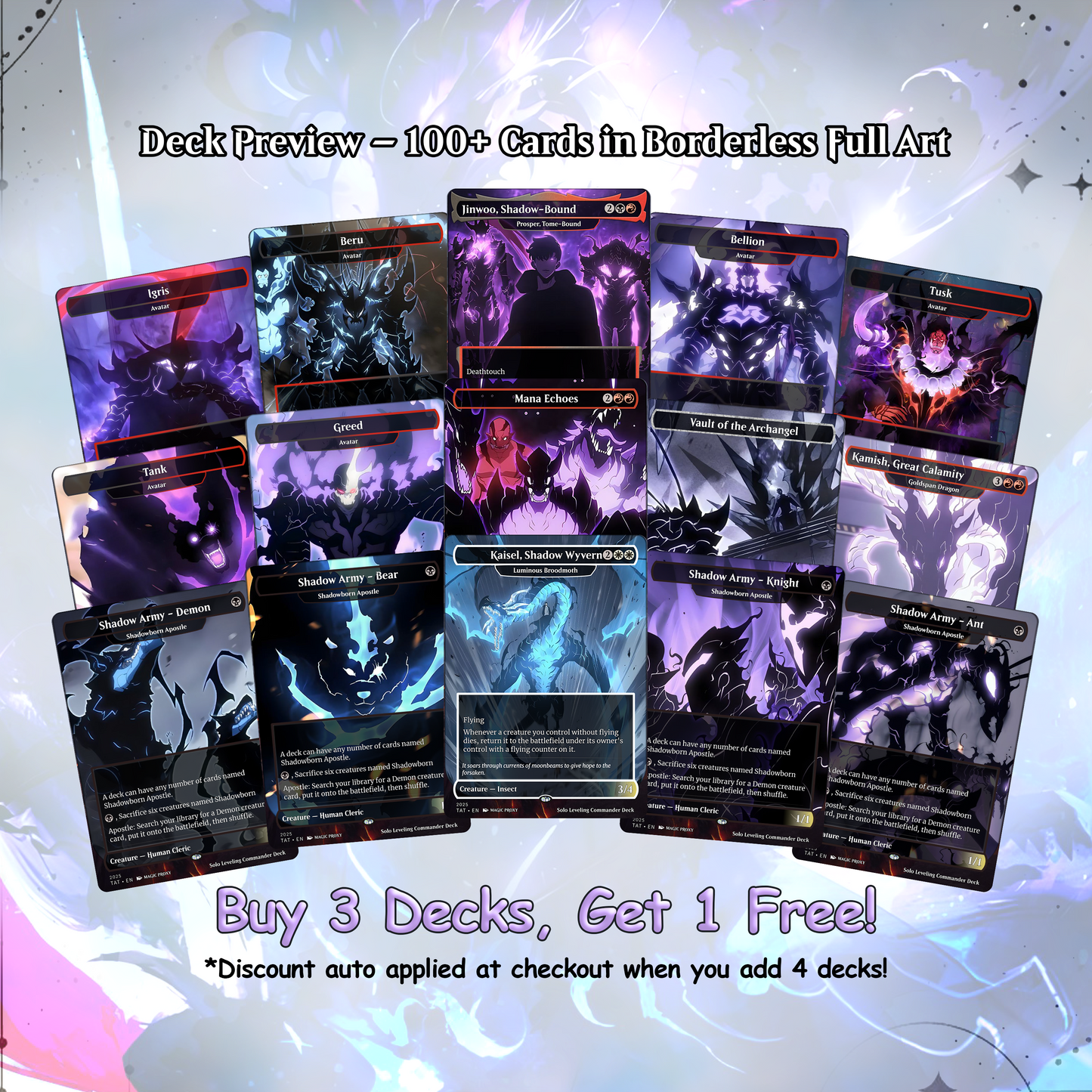 Solo Leveling cEDH Deck - Solo Leveling Magic Commander - Magic Proxy Deck with 160+ Unique Cards - Custom Cards MTG Proxy for Casual Play
