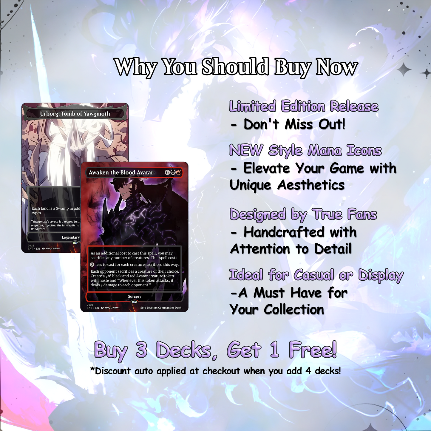 Solo Leveling cEDH Deck - Solo Leveling Magic Commander - Magic Proxy Deck with 160+ Unique Cards - Custom Cards MTG Proxy for Casual Play
