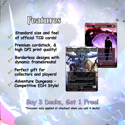 Solo Leveling cEDH Deck - Solo Leveling Magic Commander - Magic Proxy Deck with 160+ Unique Cards - Custom Cards MTG Proxy for Casual Play