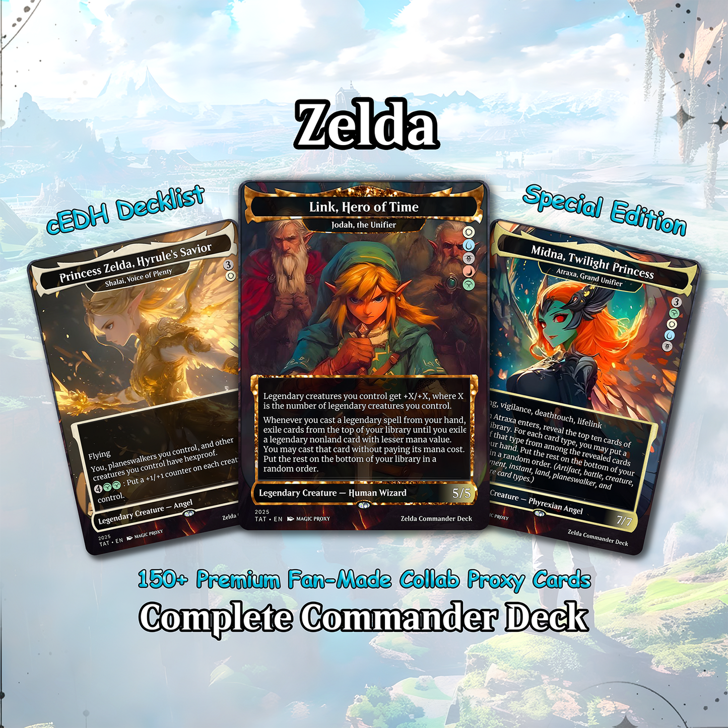 Saviors of Hyrule Commander cEDH Deck - Saviors of Hyrule Commander Magic Commander - Magic Proxy Deck with 160+ Unique Cards - Custom Cards MTG Proxy for Casual Play
