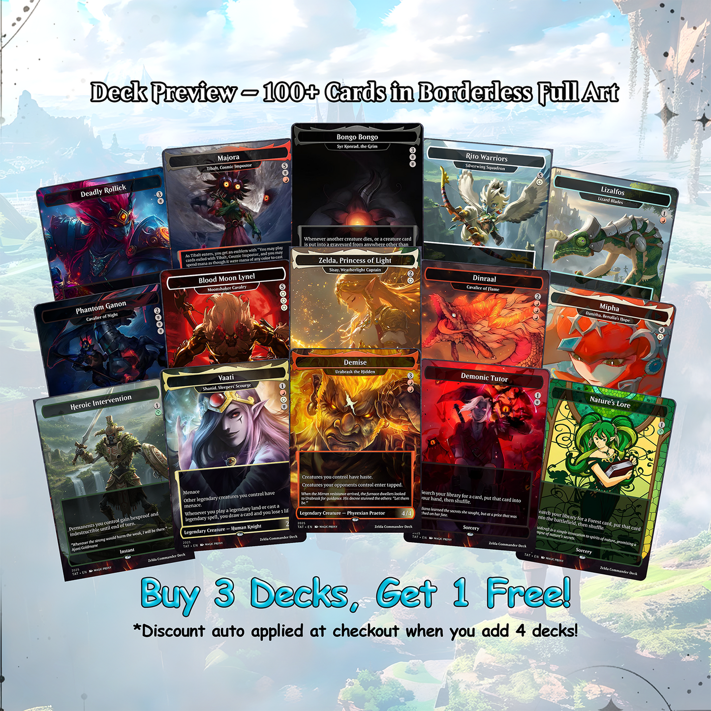 Saviors of Hyrule Commander cEDH Deck - Saviors of Hyrule Commander Magic Commander - Magic Proxy Deck with 160+ Unique Cards - Custom Cards MTG Proxy for Casual Play