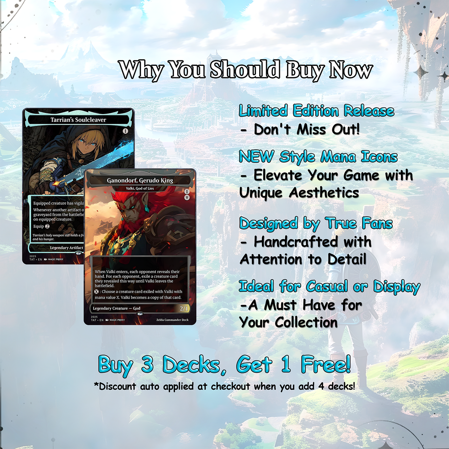Saviors of Hyrule Commander cEDH Deck - Saviors of Hyrule Commander Magic Commander - Magic Proxy Deck with 160+ Unique Cards - Custom Cards MTG Proxy for Casual Play