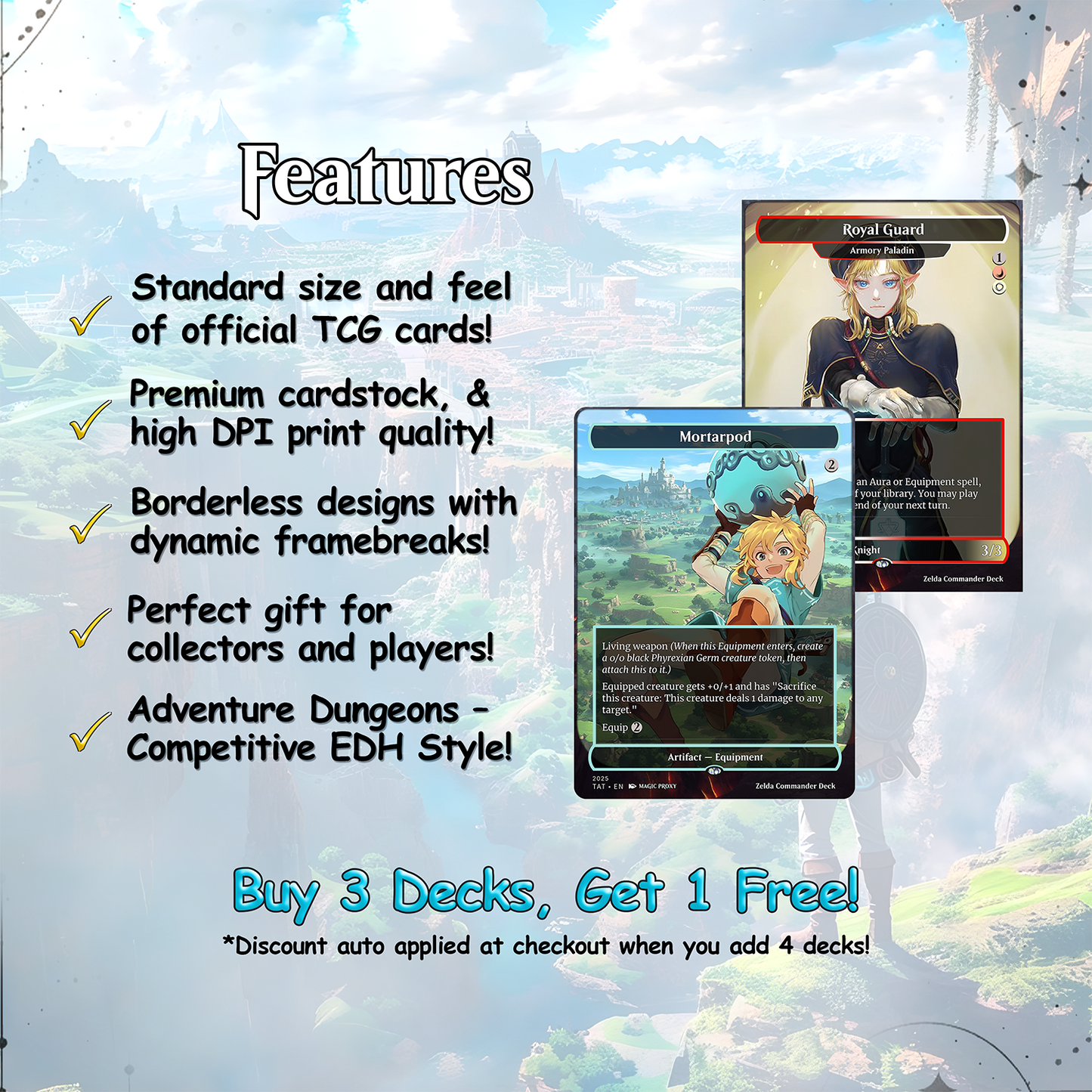 Saviors of Hyrule Commander cEDH Deck - Saviors of Hyrule Commander Magic Commander - Magic Proxy Deck with 160+ Unique Cards - Custom Cards MTG Proxy for Casual Play