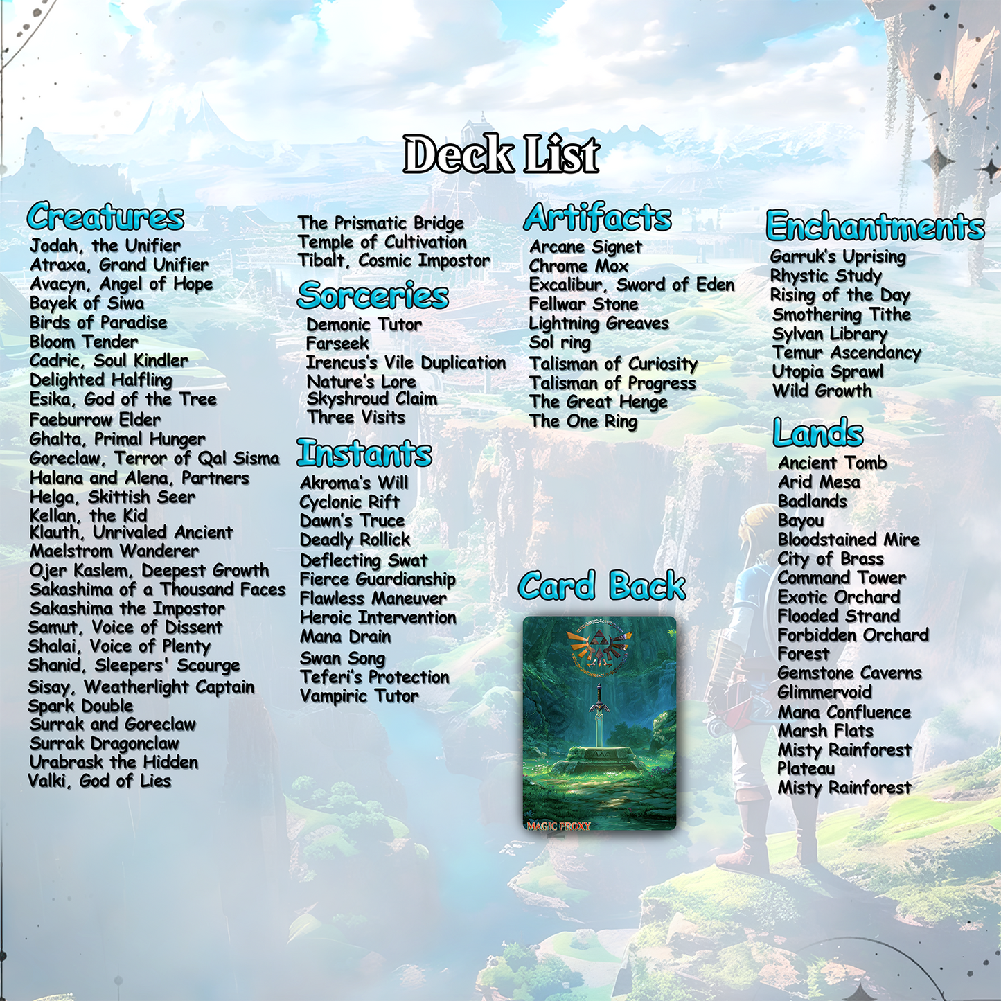 Saviors of Hyrule Commander cEDH Deck - Saviors of Hyrule Commander Magic Commander - Magic Proxy Deck with 160+ Unique Cards - Custom Cards MTG Proxy for Casual Play