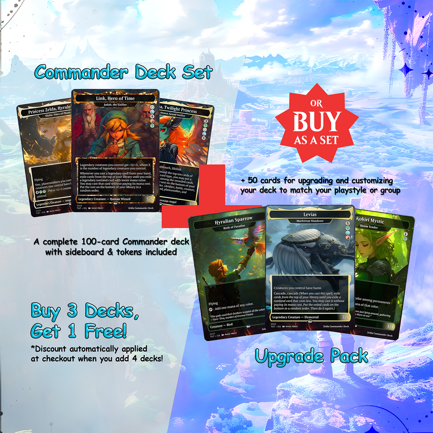 Saviors of Hyrule Commander cEDH Deck - Saviors of Hyrule Commander Magic Commander - Magic Proxy Deck with 160+ Unique Cards - Custom Cards MTG Proxy for Casual Play