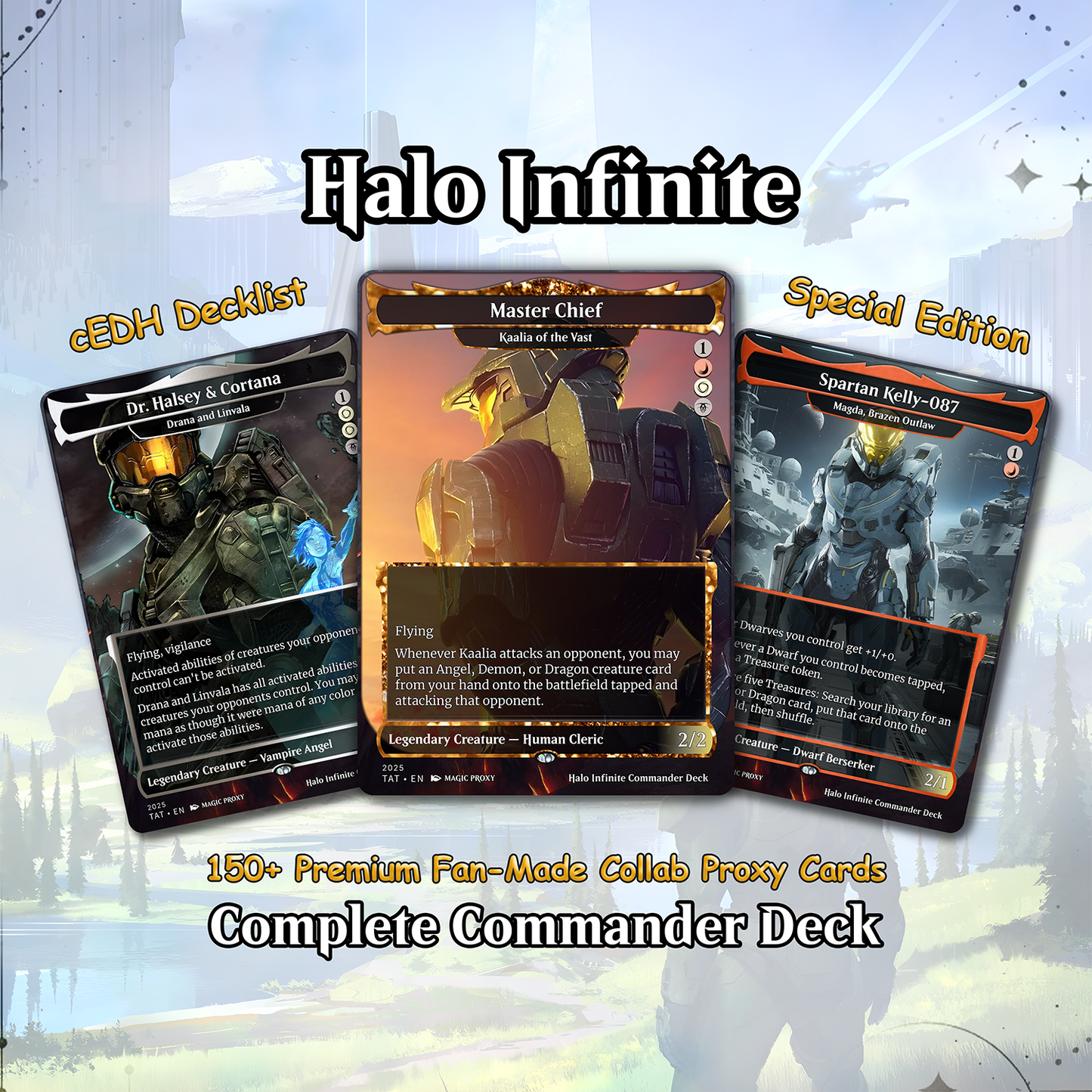 Halo Infinite Commander cEDH Deck - Halo Infinite Commander Magic Commander - Magic Proxy Deck with 170+ Unique Cards - Custom Cards MTG Proxy for Casual Play