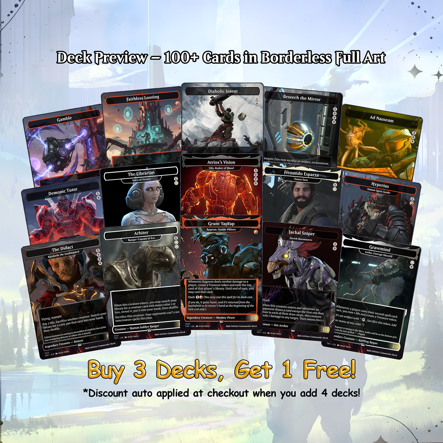 Halo Infinite Commander cEDH Deck - Halo Infinite Commander Magic Commander - Magic Proxy Deck with 170+ Unique Cards - Custom Cards MTG Proxy for Casual Play
