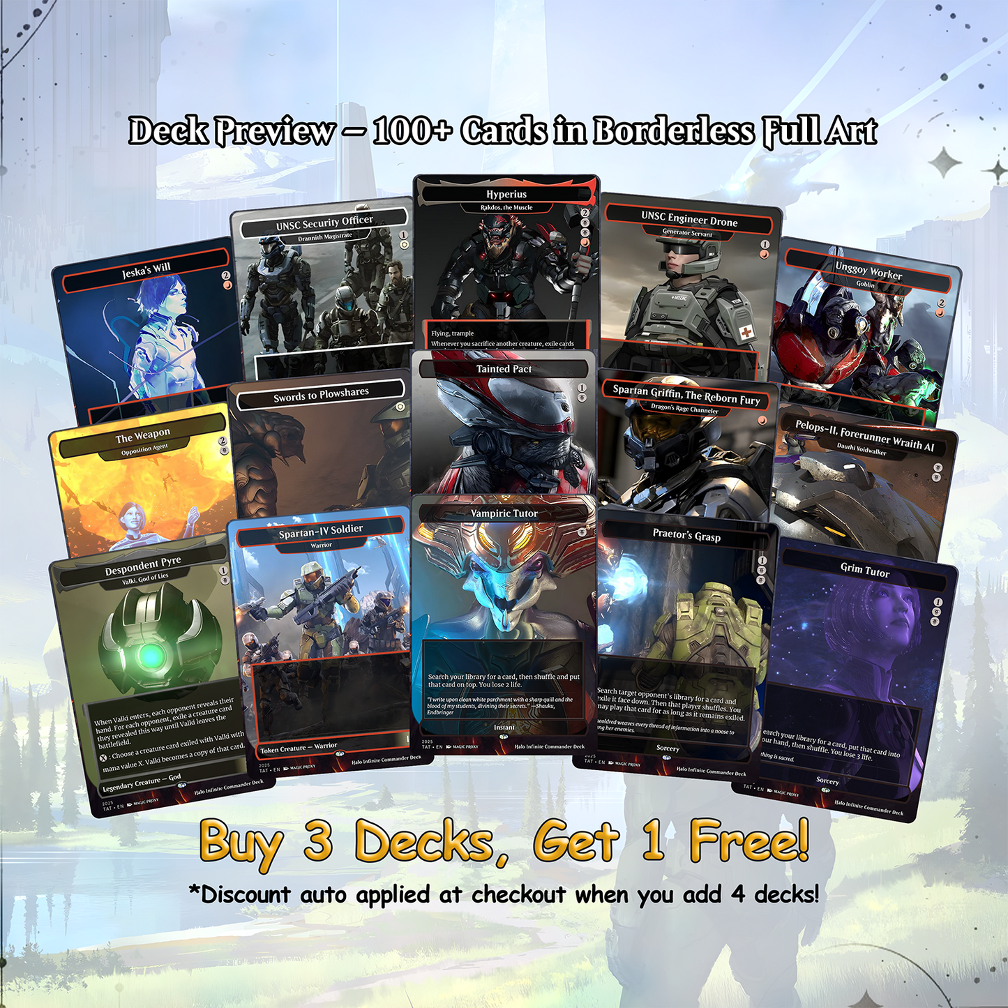 Halo Infinite Commander cEDH Deck - Halo Infinite Commander Magic Commander - Magic Proxy Deck with 170+ Unique Cards - Custom Cards MTG Proxy for Casual Play