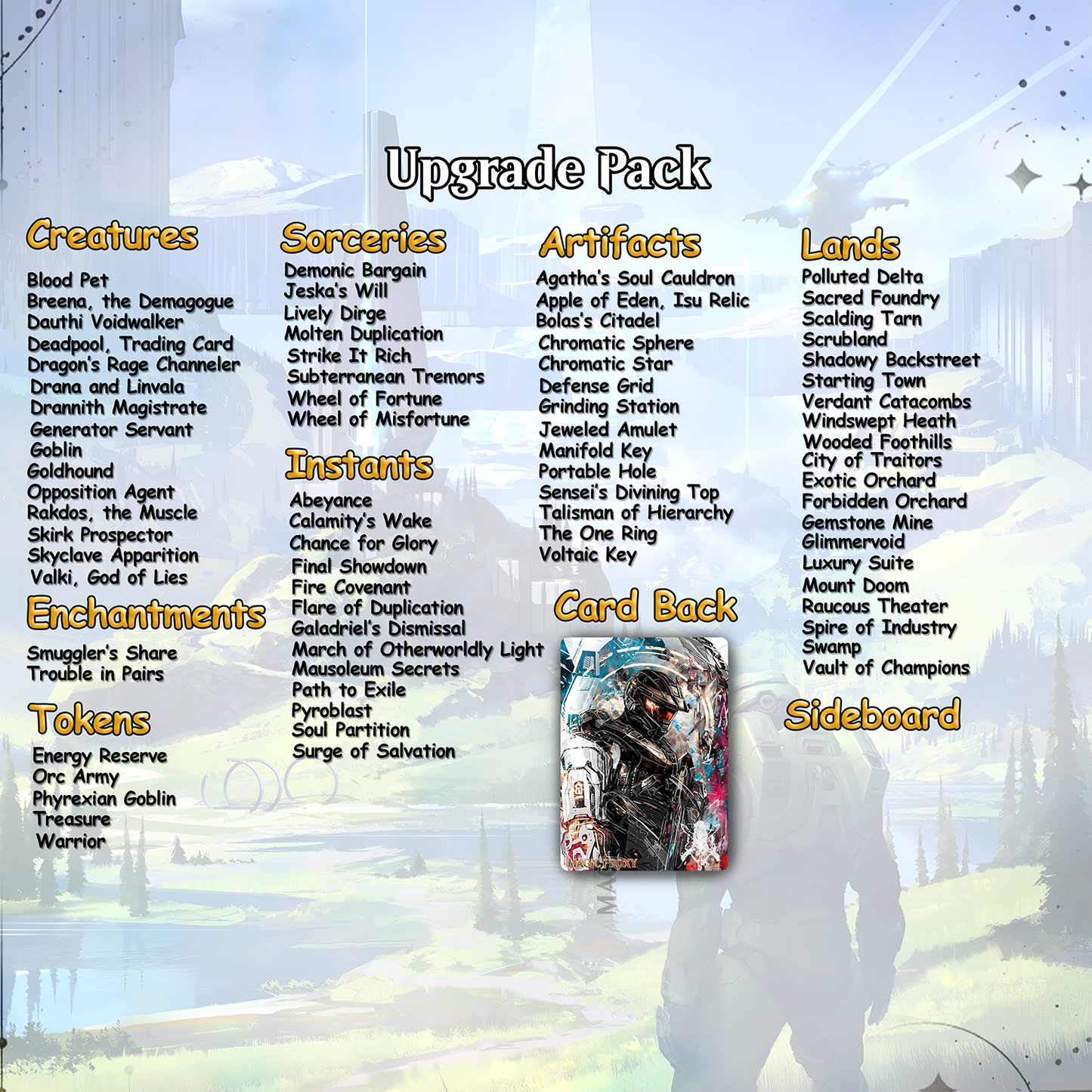 Halo Infinite Commander cEDH Deck - Halo Infinite Commander Magic Commander - Magic Proxy Deck with 170+ Unique Cards - Custom Cards MTG Proxy for Casual Play