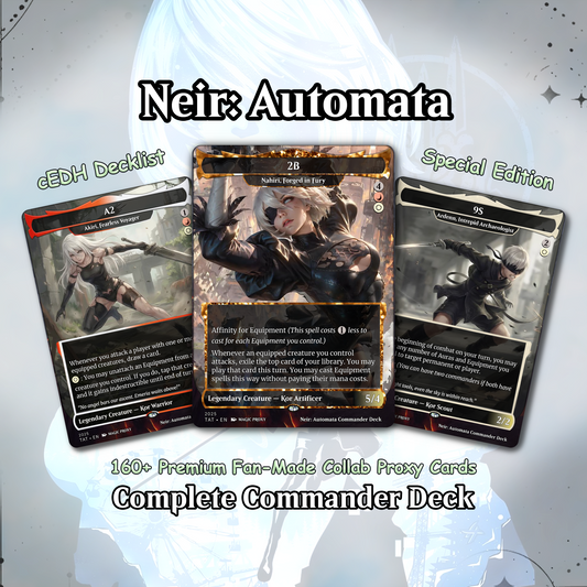Neir: Automata Commander cEDH Deck - Fate - Grand Oder Commander Magic Commander - Magic Proxy Deck with 160+ Unique Cards - Custom Cards MTG Proxy for Casual Play