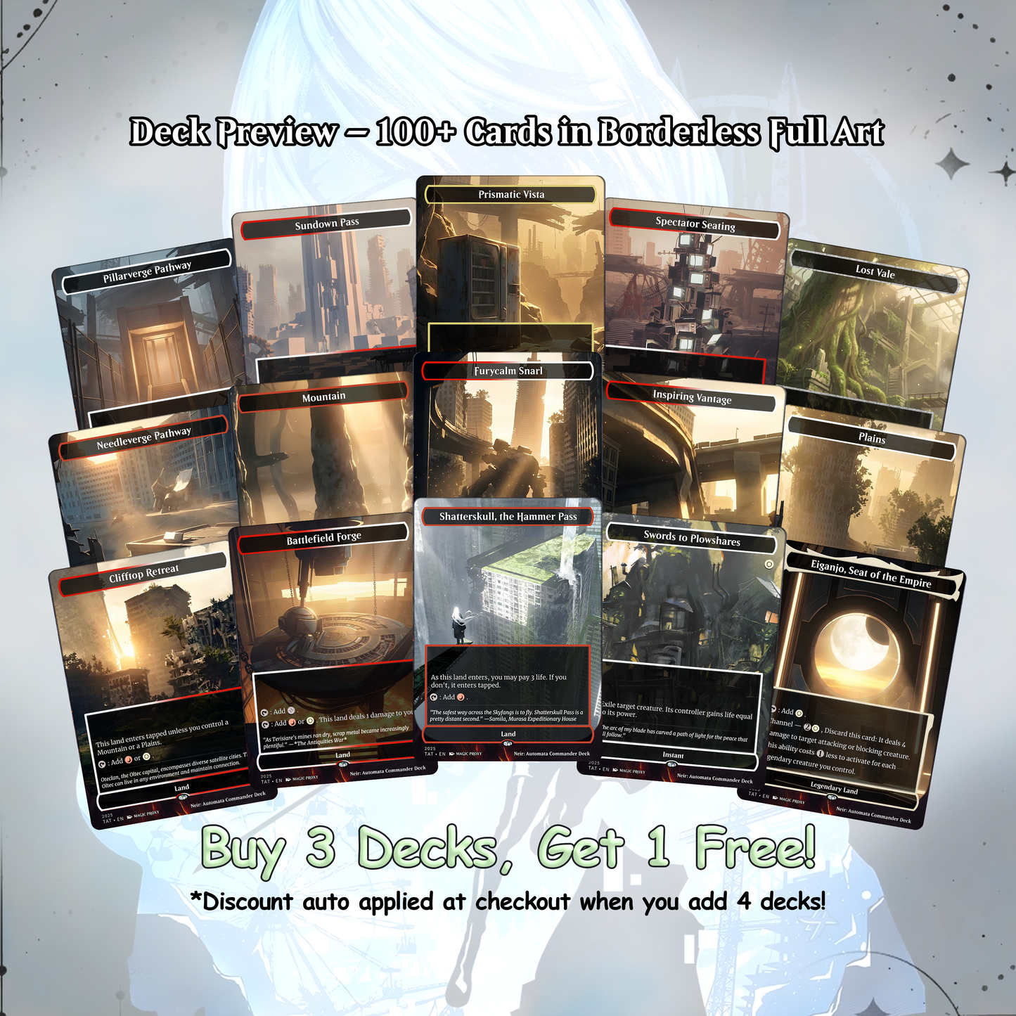 Neir: Automata Commander cEDH Deck - Fate - Grand Oder Commander Magic Commander - Magic Proxy Deck with 160+ Unique Cards - Custom Cards MTG Proxy for Casual Play