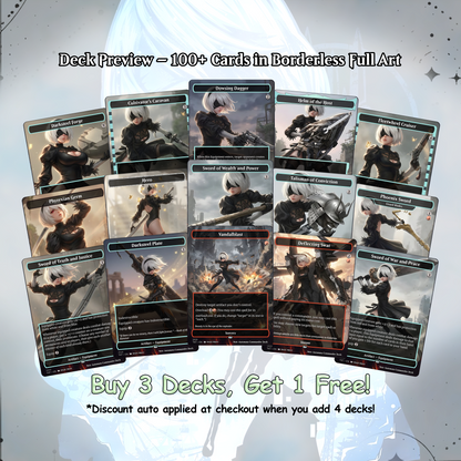 Neir: Automata Commander cEDH Deck - Fate - Grand Oder Commander Magic Commander - Magic Proxy Deck with 160+ Unique Cards - Custom Cards MTG Proxy for Casual Play