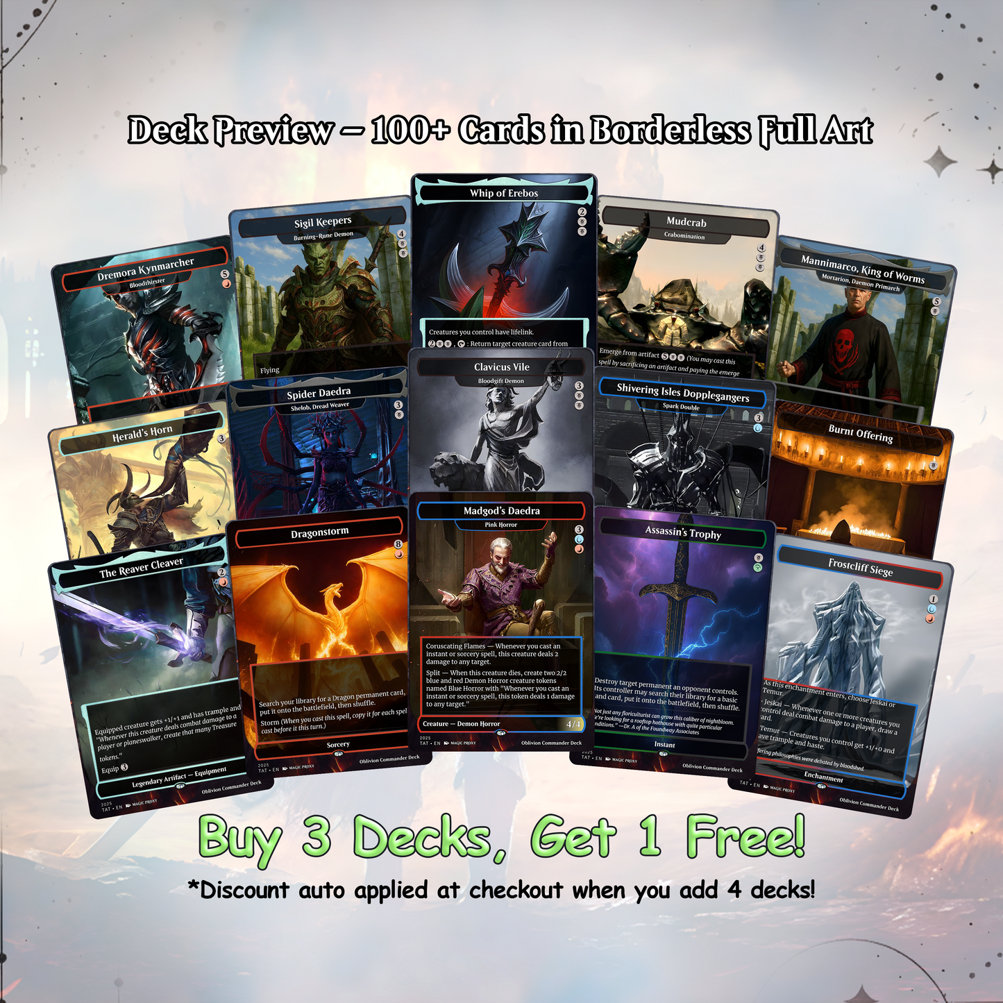 Oblivion Commander cEDH Deck - Oblivion Commander Magic Commander - Magic Proxy Deck with 150+ Unique Cards - Custom Cards MTG Proxy for Casual Play