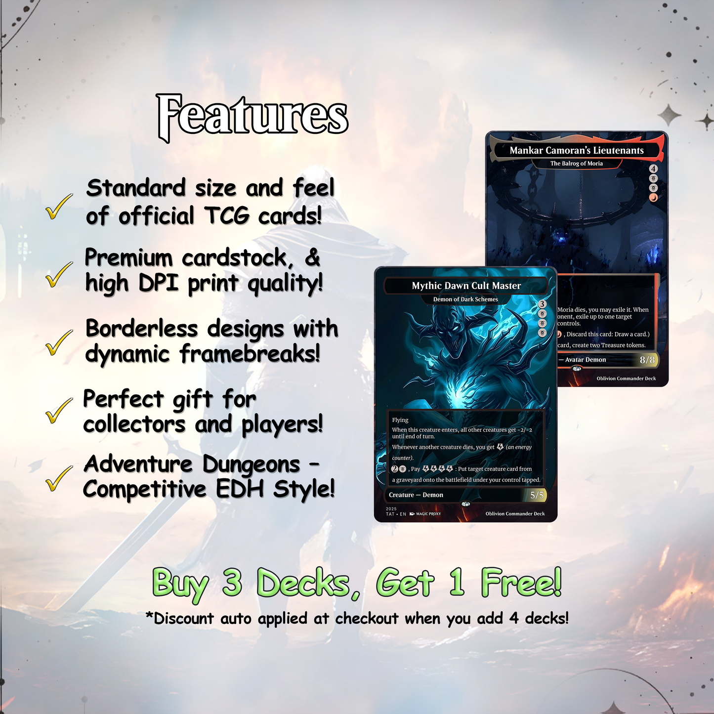 Oblivion Commander cEDH Deck - Oblivion Commander Magic Commander - Magic Proxy Deck with 150+ Unique Cards - Custom Cards MTG Proxy for Casual Play