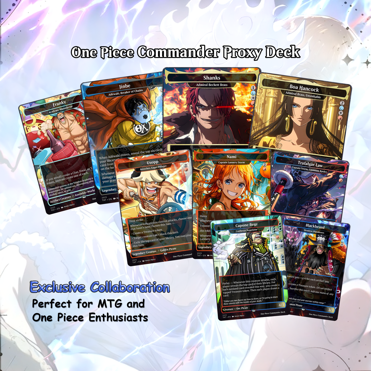 O.n.e P.i.e.c.e Commander cEDH Deck - O.n.e P.i.e.c.e Commander Magic Commander - Magic Proxy Deck with 160+ Unique Cards - Custom Cards MTG Proxy for Casual Play