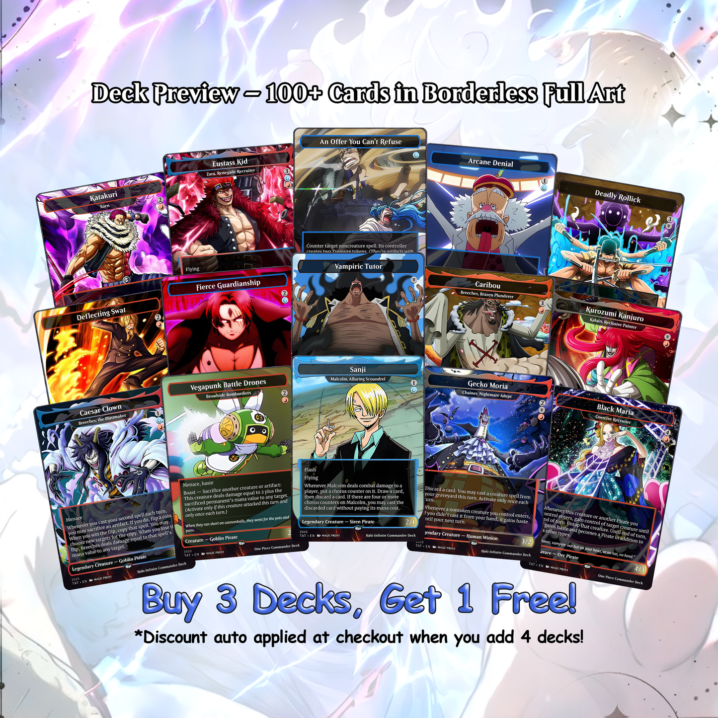 O.n.e P.i.e.c.e Commander cEDH Deck - O.n.e P.i.e.c.e Commander Magic Commander - Magic Proxy Deck with 160+ Unique Cards - Custom Cards MTG Proxy for Casual Play