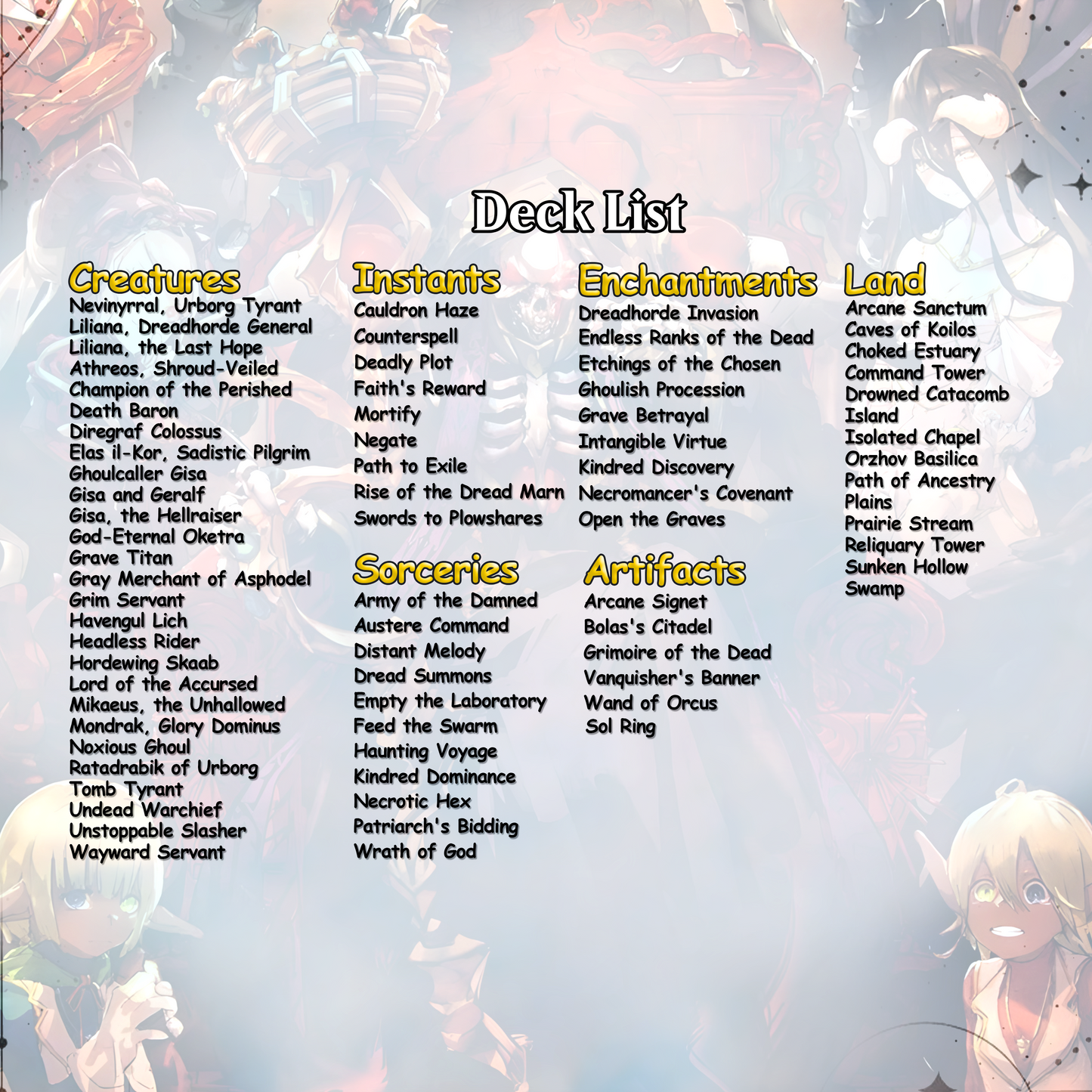 Overlord Zombie Tribal EDH Deck – Custom Anime-Inspired Deck